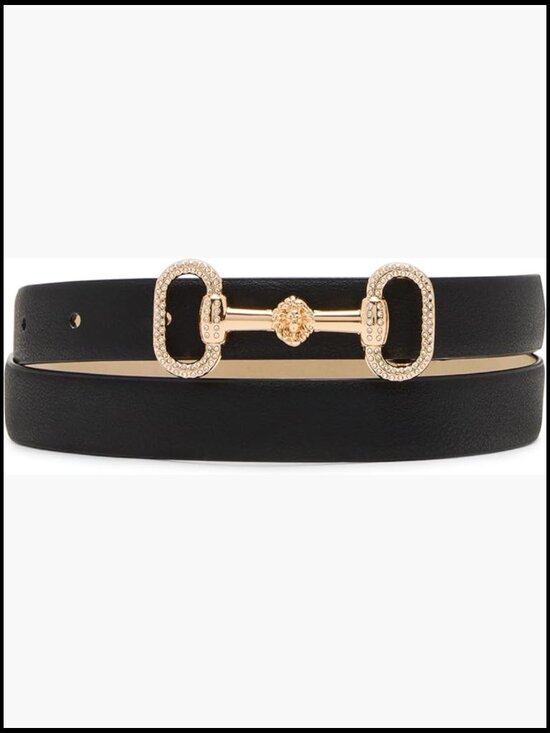 Faux Leather Horsebit Buckle Pant Belt main image 5